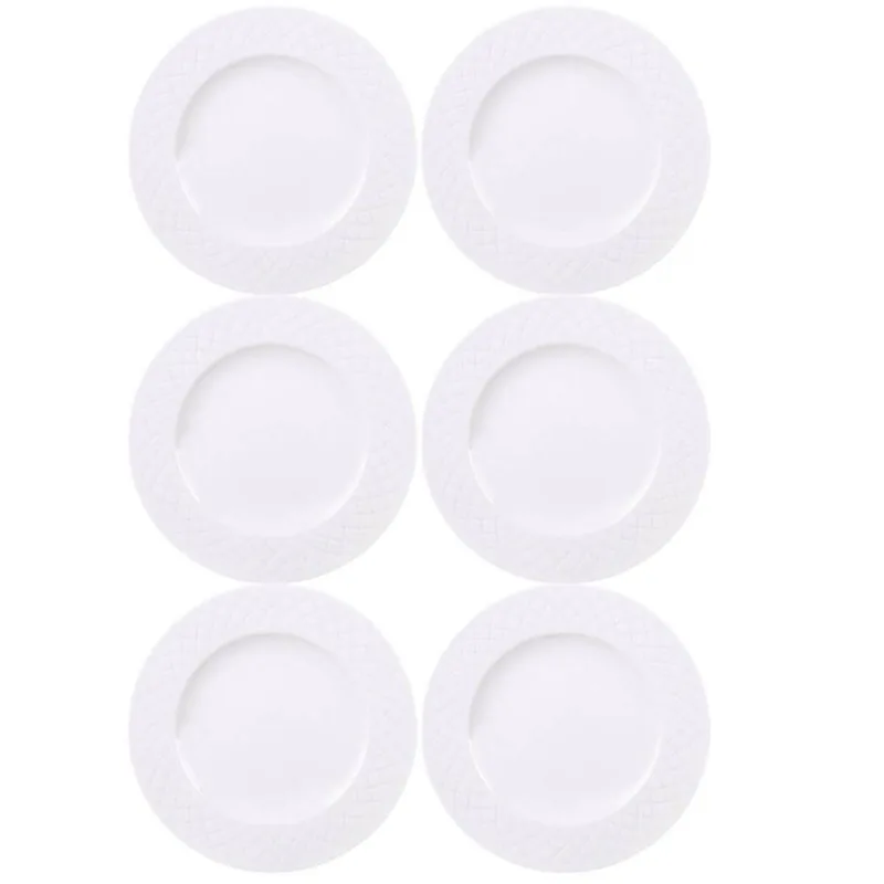 Jogo 6 Pratos Rasos de Jantar em Porcelana 27cm Tramontina Ingrid Cozinha Servir Entradas Mesa Posta