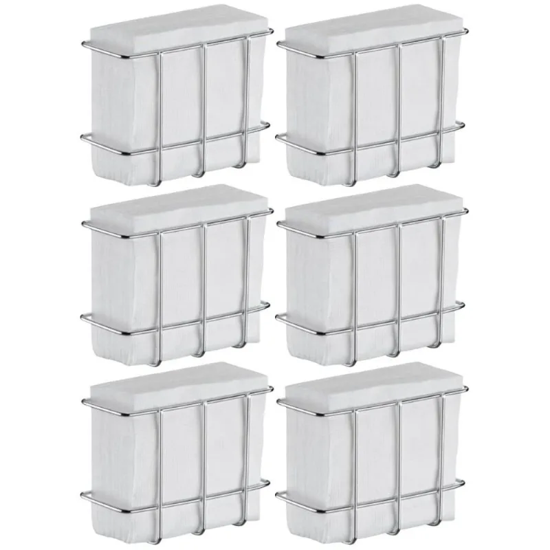 Kit 6 Porta Guardanapos Aramado Cromado Pequeno Buffet Mesa Café Restaurante Utimil