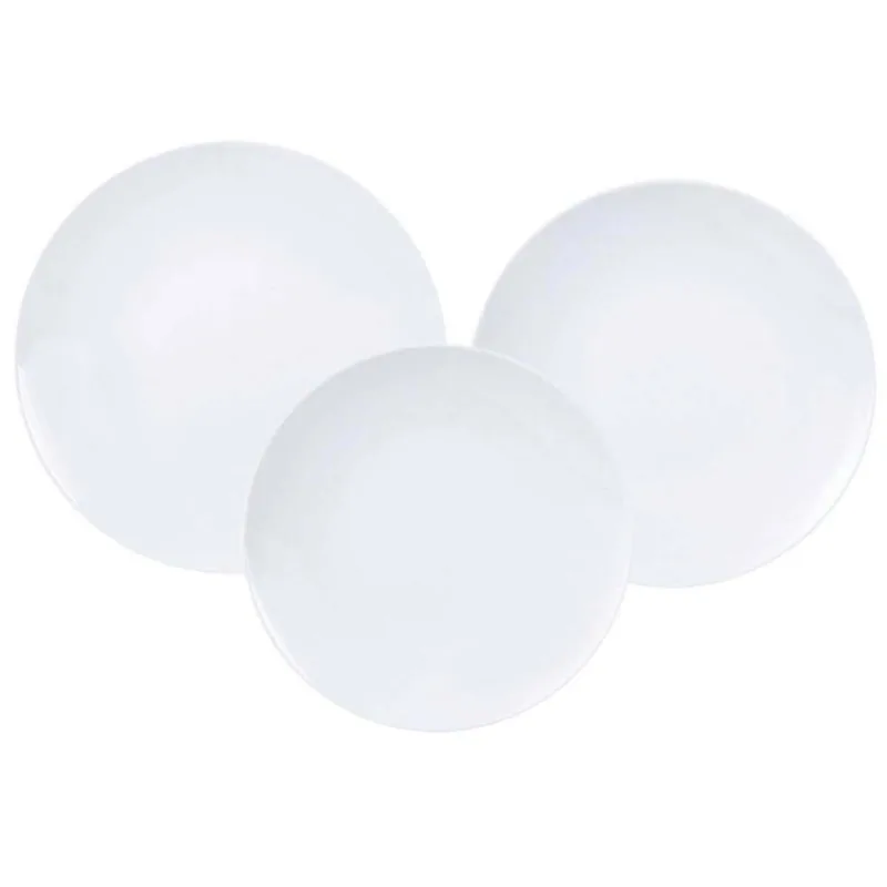 Aparelho de Jantar 18 Peças Tramontina Leonora Porcelana Branca Leve Cupê Mesa Posta Sopa Caldos