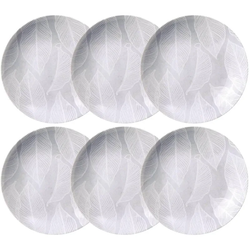 Jogo 6 Pratos Fundos em Porcelana 21cm Arbo Tramontina 680ml Servir Sopa Caldos Massas