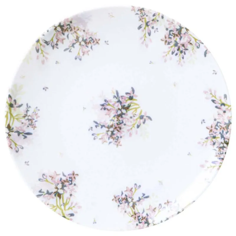 Conjunto 12 Pratos Sobremesa 19cm Tramontina Fogli Porcelana Mesa Posta Confeitaria Padaria