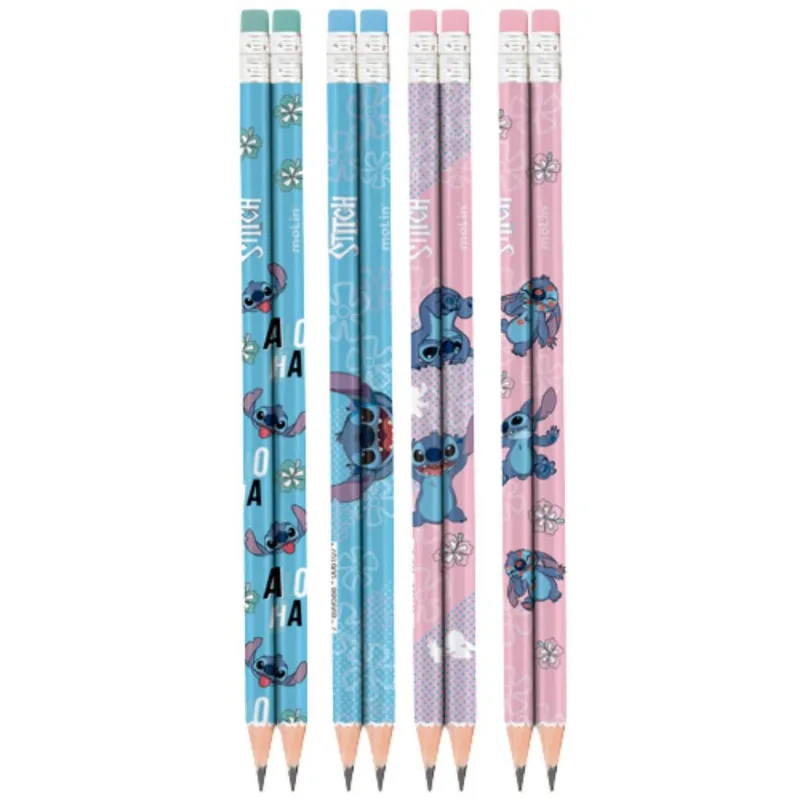 Kit 8 Lápis de Escrever HB Sortido Stitch Disney - Molin