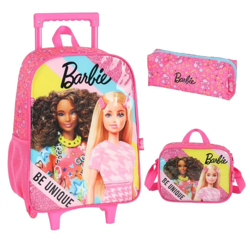 Kit Mochila de Rodinha, Lancheira e Estojo Barbie - Luxcel