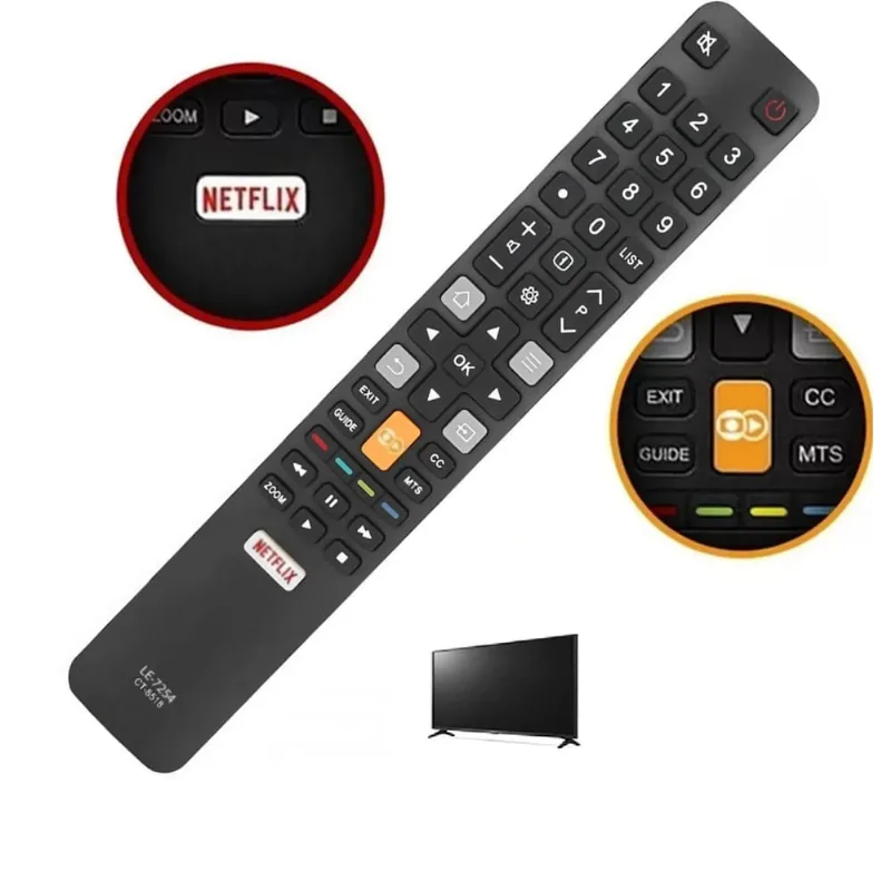 Controle Remoto Compatível ComTv Semp Toshiba Botão Netflix U7800 32l2800 Ct8518