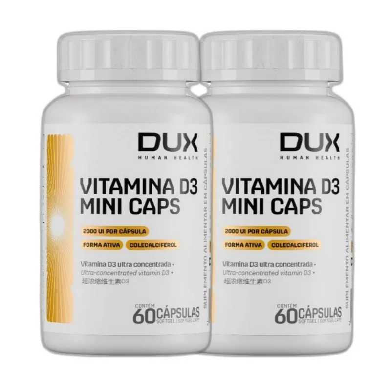 Kit 2x Vitamina D3 Colecalciferol 2000 Ui 60 Caps - Dux