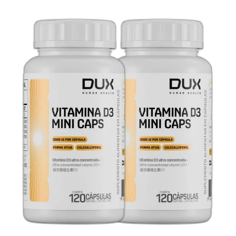 Kit 2x Vitamina D3 Colecalciferol 2000 Ui 120 Caps - Dux