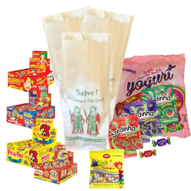 Kit Básico p/ Montar 50 Saquinhos Doces Cosme e Damião