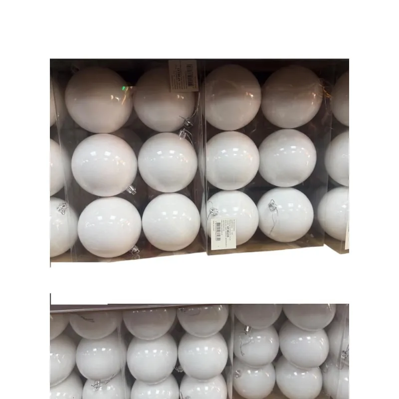 12 Bolas Brancas 10cm para decoração Virada de ano reveion