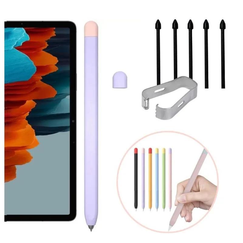 Capa Silicone + Kit 5x Pontas Extras Para S-pen Galaxy S7