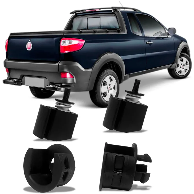 Kit Buchas Reparo Para Dobradica Da Tampa Cacamba Strada 2014 2015 2016 2017 2018 2019 2020 - Bucha Metal