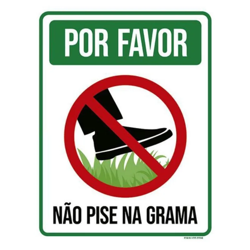 Kit 3 Placas Por Favor Não Pise Na Grama Desenho