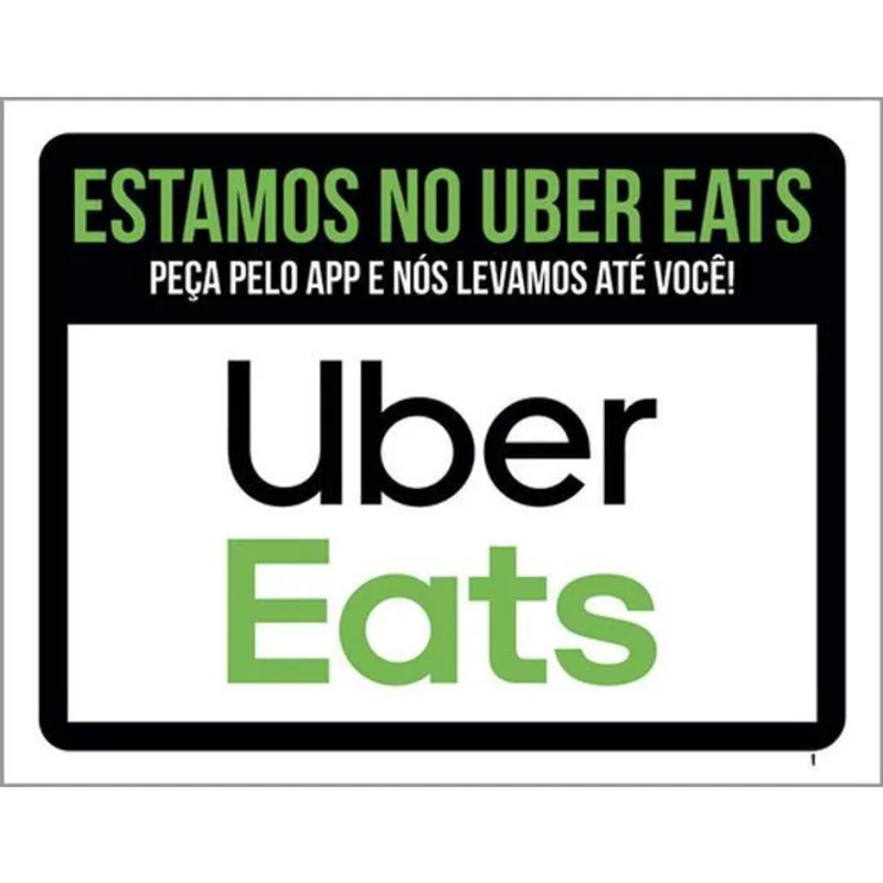 Kit 3 Placas Estamos No Uber Eats
