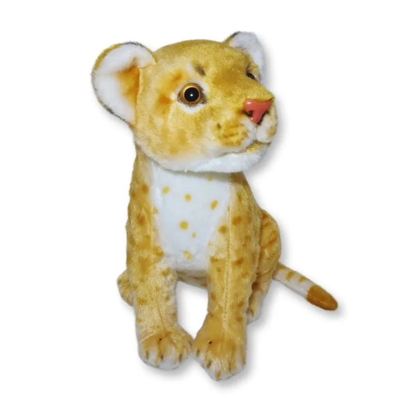 Leão de Pelúcia Sentado 27cm Fizzy Toys – Filhote Realista com Focinho Delicado e Toque Macio
