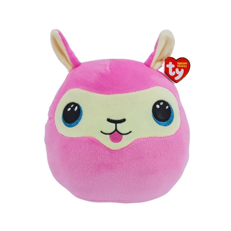 Pelúcia Ty Squishy Beanies Lhama Rosa Lana 25cm – Super macio e divertido! Ideal para o quarto, decorar e presentear com carinho e segurança