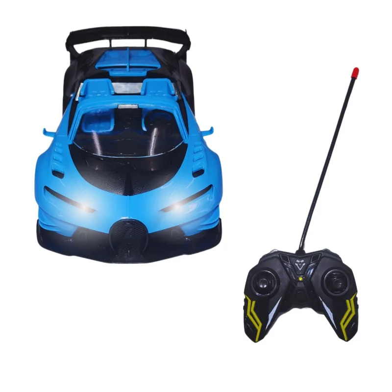 Carrinho de Controle Remoto Carro Esportivo Bugatti Azul - Pica Pau Brinquedos - Brinquedos