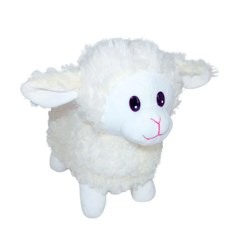 Ovelha de Pelúcia Fizzy Toys Rechonchuda Creme 33cm Fofa e Segura