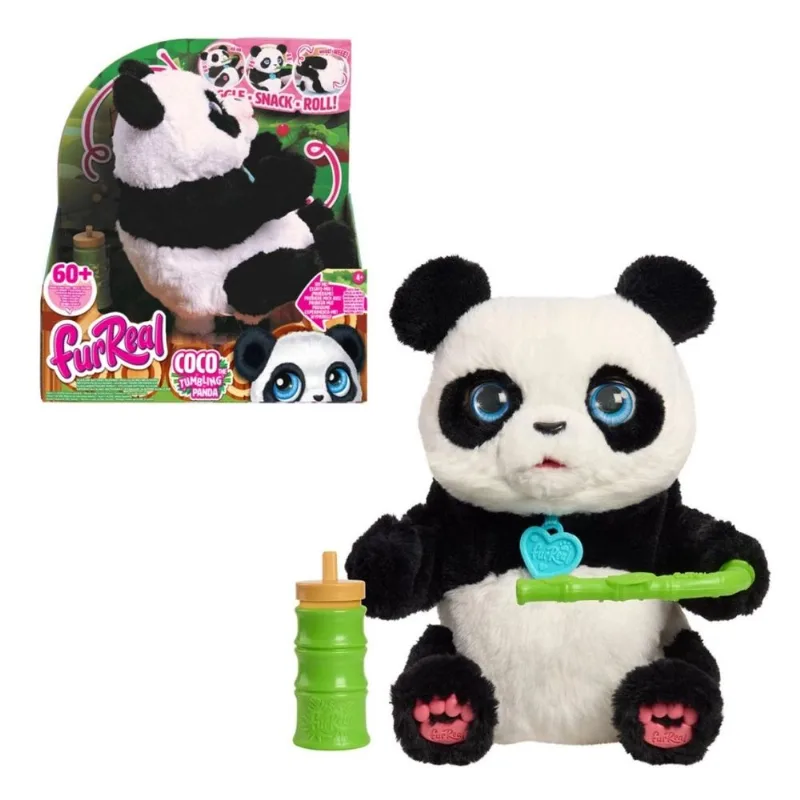 Panda Interativo Coco FurReal Sunny Pelúcia Que Reage, Come Bambu e Rola