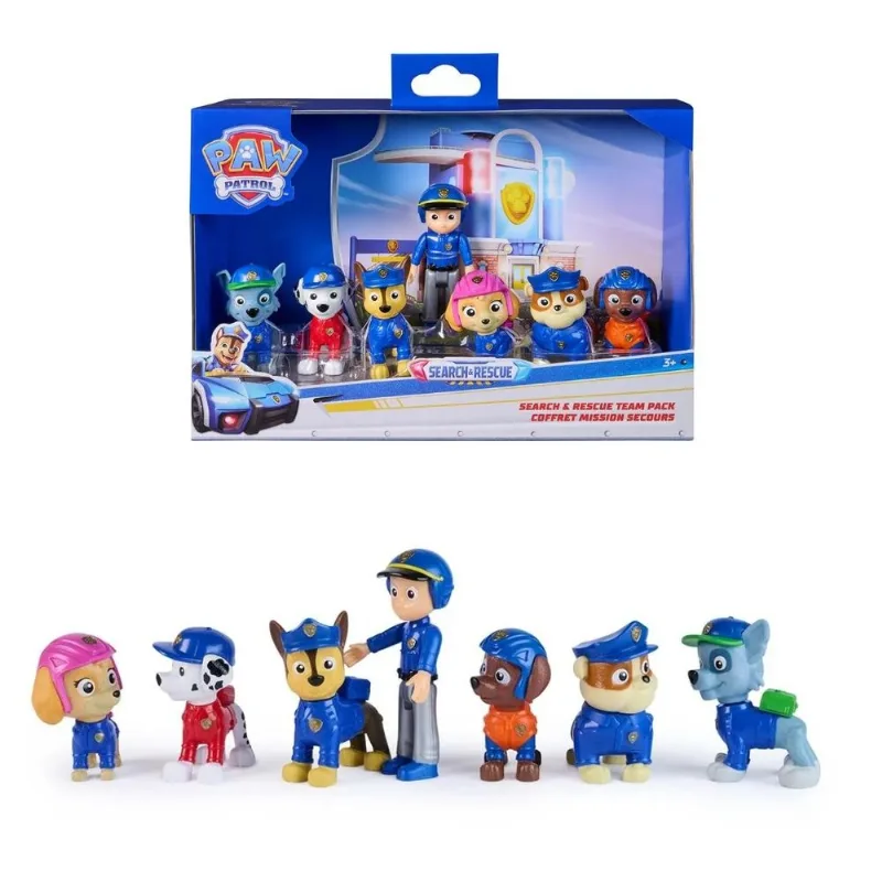 Patrulha Canina Conjunto com 7 Personagens Search & Rescue Ryder e Filhotes Sunny