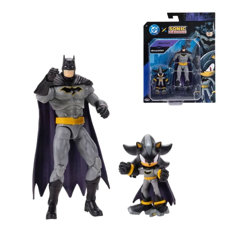 Pack Batman e Shadow Sonic DC Sunny 2 Bonecos Articulados Oficial Colecionável