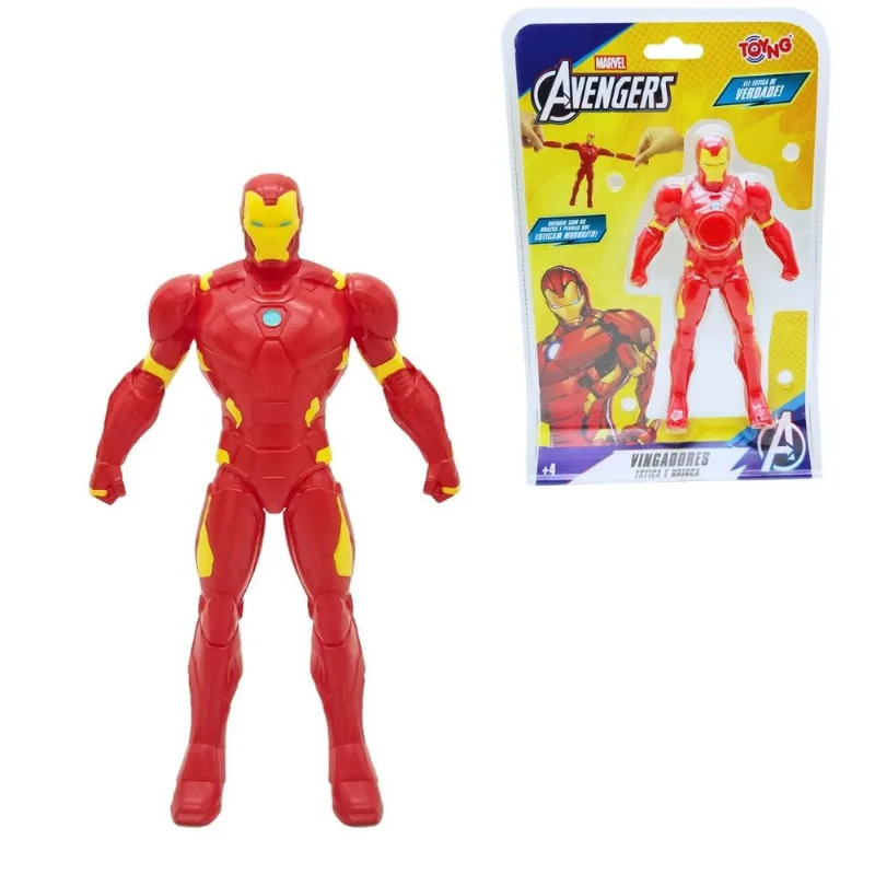 Boneco Homem De Ferro Elástico Toyng Vingadores Marvel Estica De Verdade