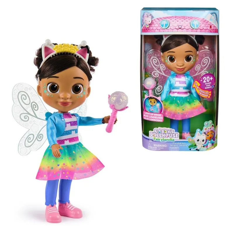 Boneca Gabby Fairylandia Com 20+ Sons e Asas Com Luzes Sunny