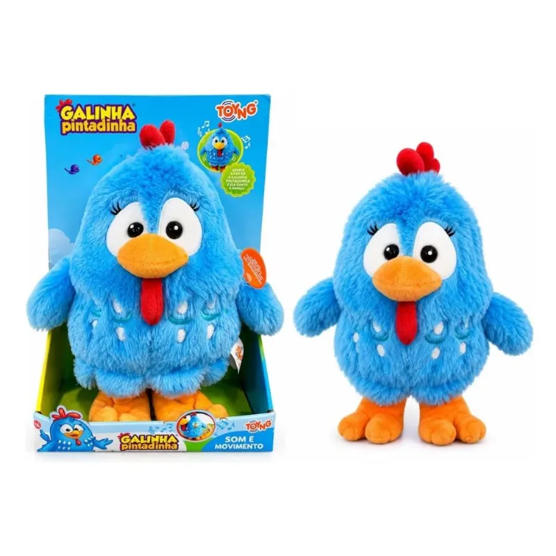 Pelúcia Galinha Pintadinha Toyng Presente Bebê Canta E Dança 30cm Original