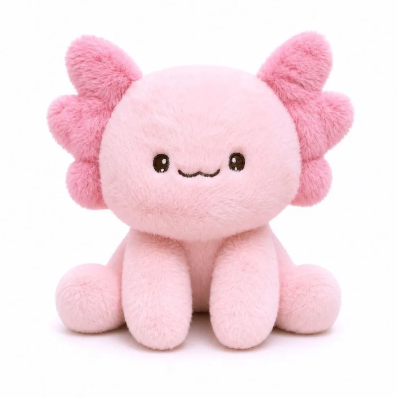 Axolote de Pelúcia Rosa Salamandra Fofa 20cm para Presente Infantil