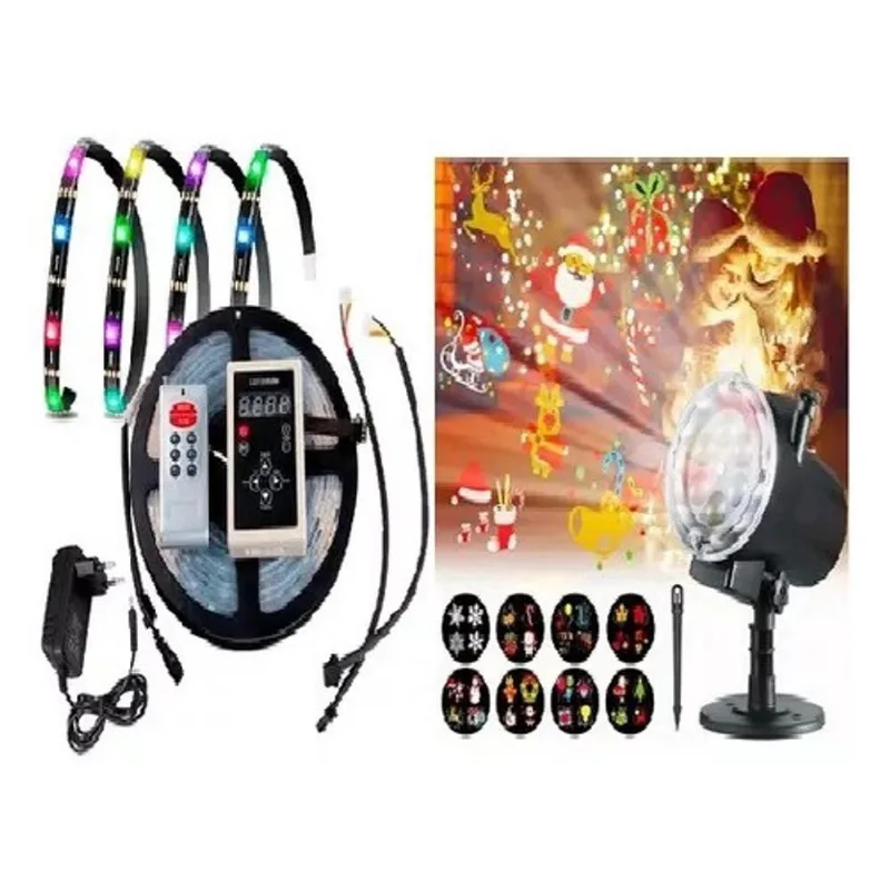 Pisca Pisca Natal 2 Em 1 Projetor + Fita Led 5 Metros