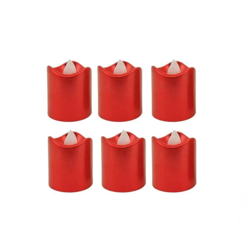 Kit 6 Velas Vermelha Eletrônica Led 4cm - Yangzi