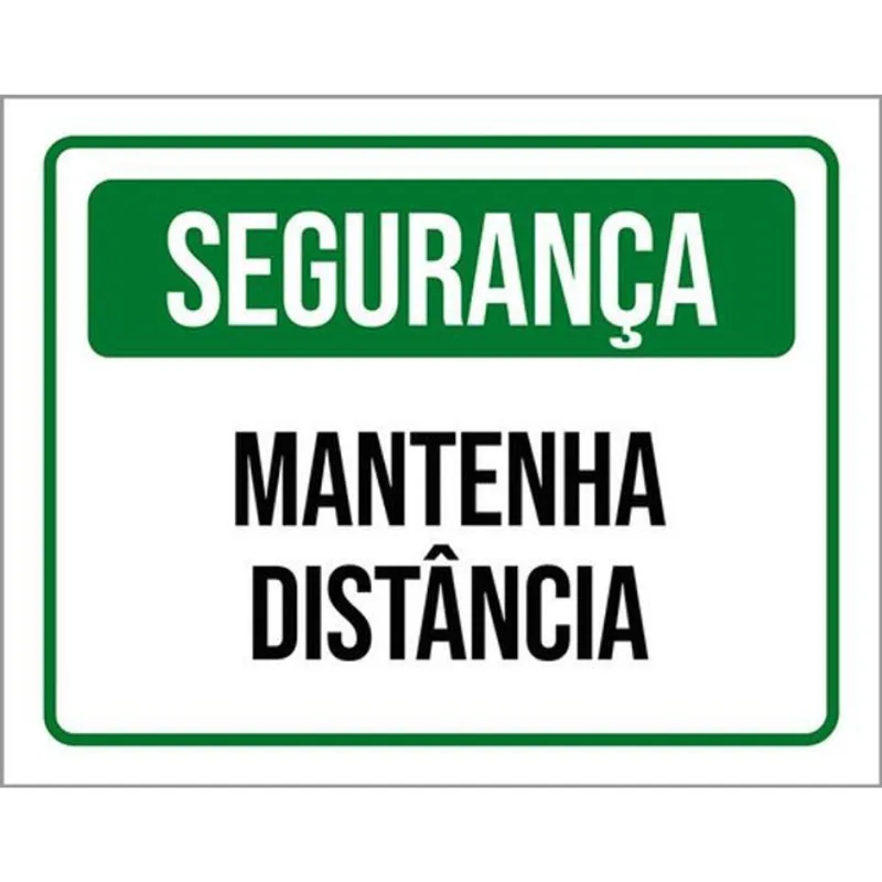 Kit 5 Placas De Segurança Mantenha Distância 36x46