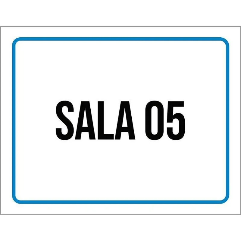 Placa Sinalização Azul Sala 5 36x46