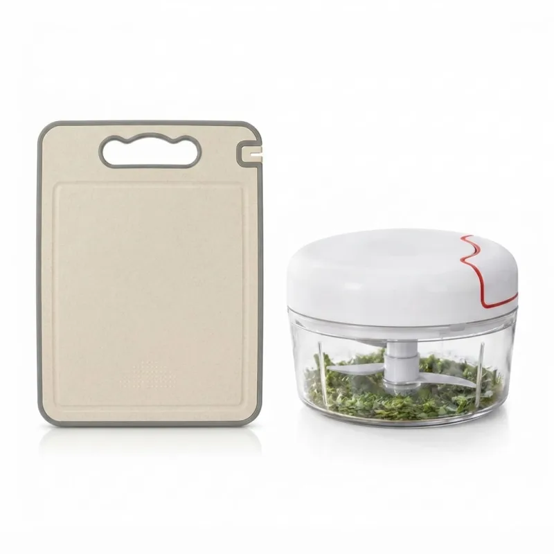 Kit Chef Ágil: Mini Processador De Alimentos Manual & Tábua de Corte 36cm - Bege - Genérica - Eletroportáteis