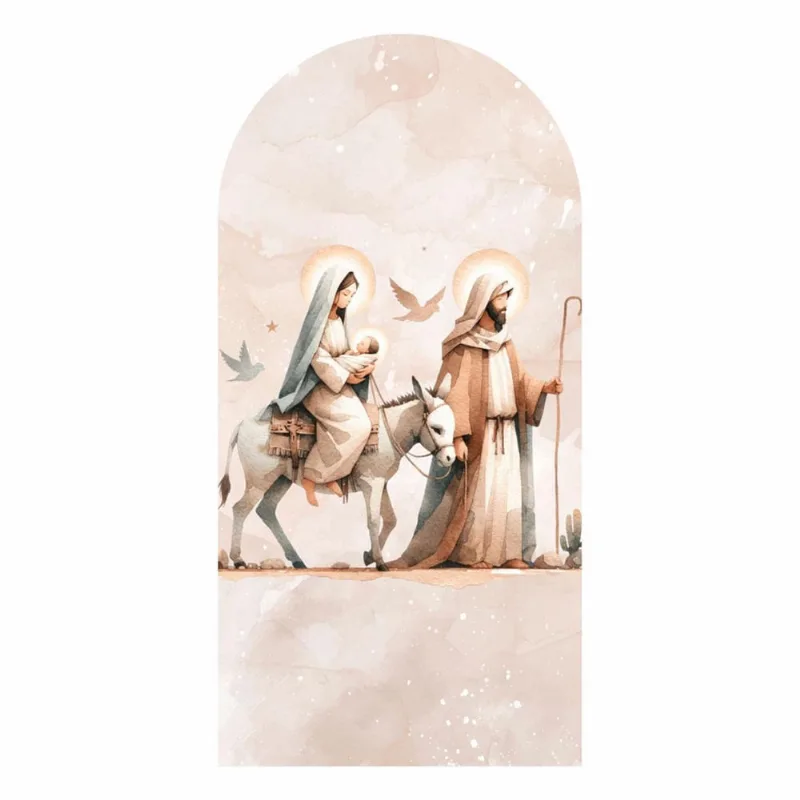 Painel De Festa Romano Natal 3D Decorativo Tecido 200X100Cm