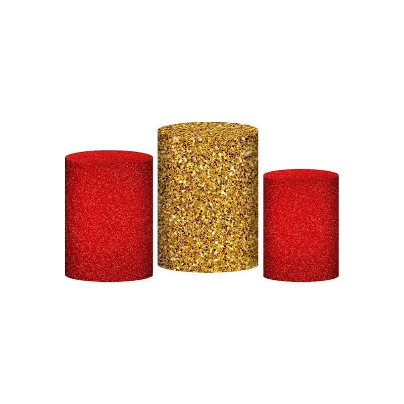 Trio Capa Cilindro Natal 3D Em Tecido Com Elástico