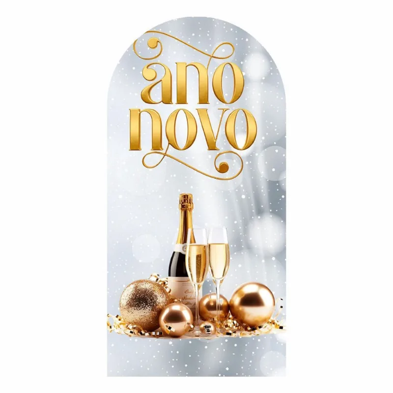Painel Romano Ano Novo Decoração 3D Em Tecido 180 X 90 Cm
