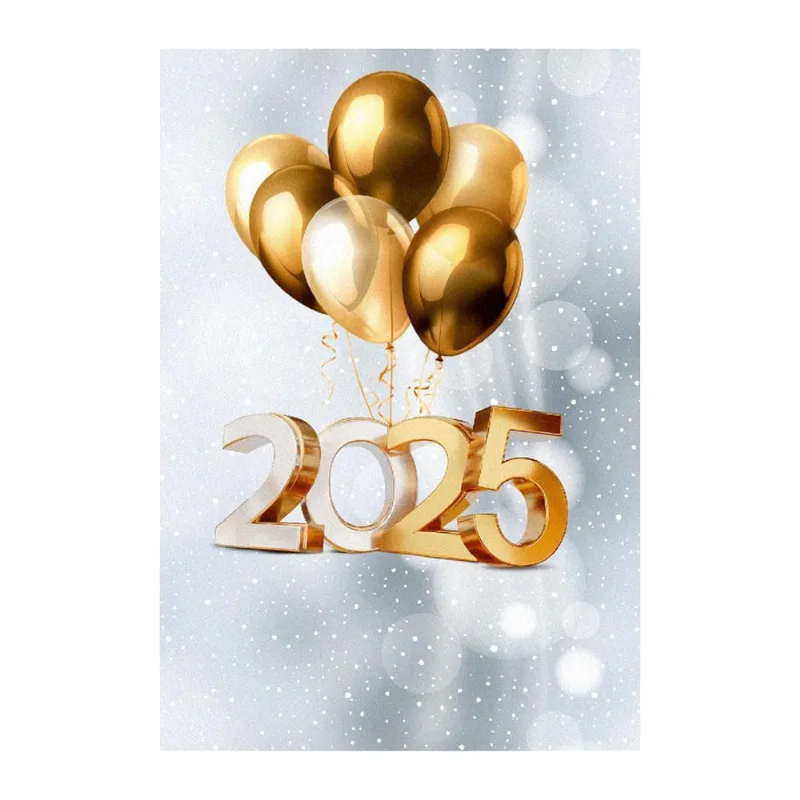 Painel Festa Retangular Ano Novo Reveillon 3D 1,50M X 2,20