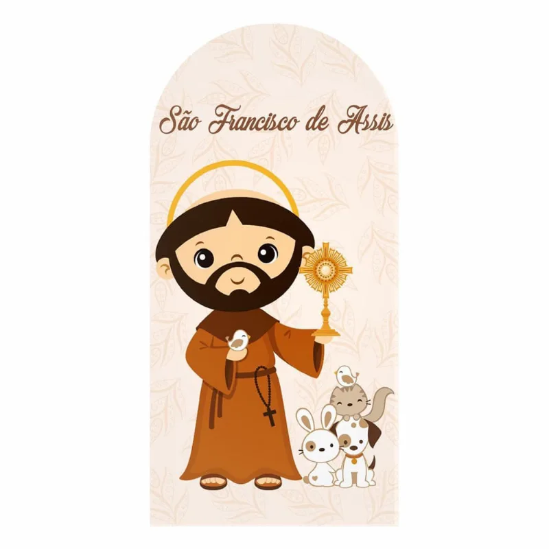 Painel Romano São Francisco Decoração 3D Em Tecido 200X100Cm