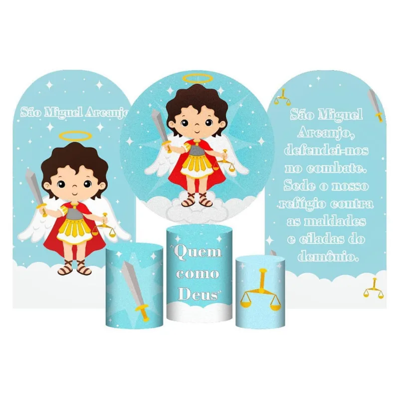 Kit Casado São Miguel Painel Redondo Trio Capas Cilindro 2