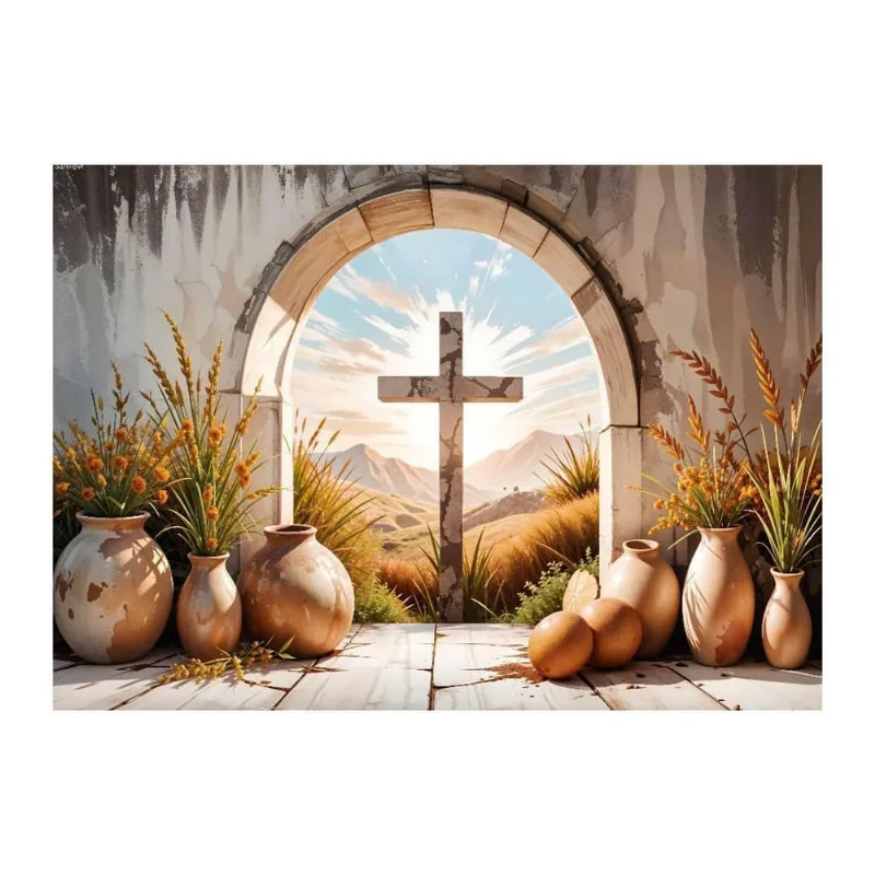 Fundo Fotográfico Páscoa Religiosa Tecido 2,20M X 1,50M