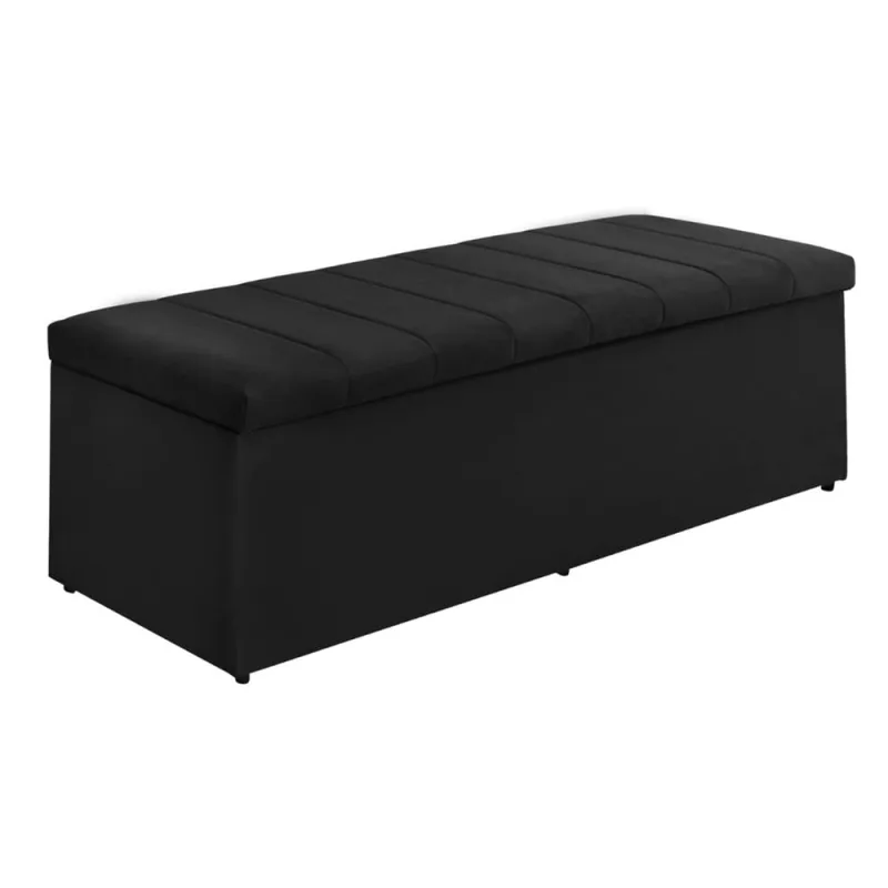 Baú Vitória 100Cm Calçadeira Estofada Suede Diversas Cores - Não Disponível - Móveis