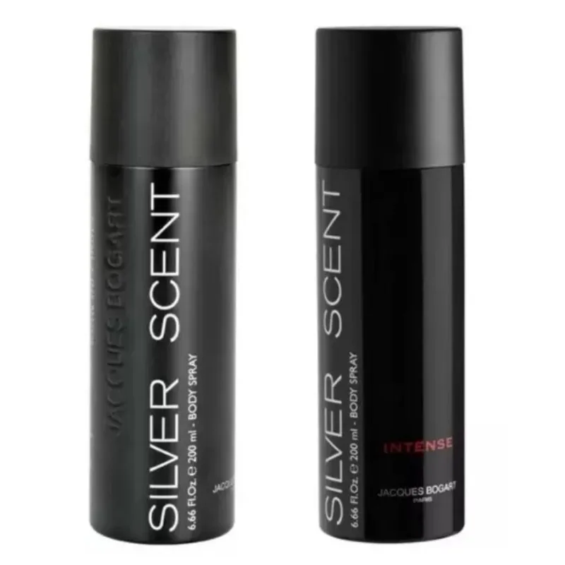Kit Desodorante Body Spray Silver Scent Intense e Tradicional 200 mL