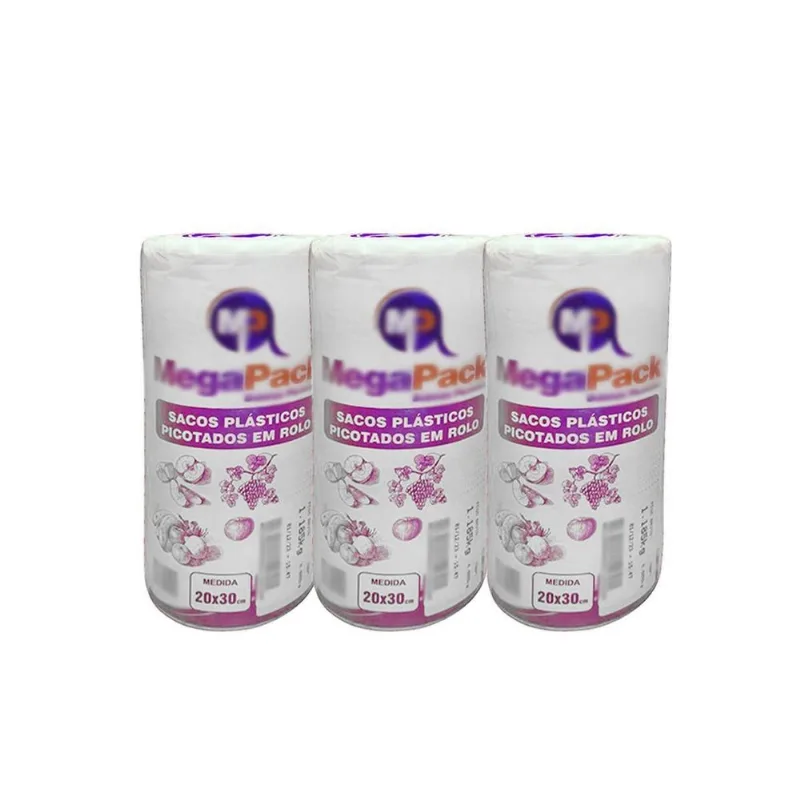 Ml Bobina Picotada Saco Plástico 7,2kg Tamanho:20x30