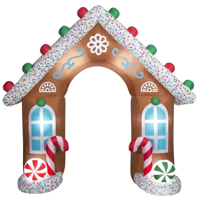 Arco De Natal Inflavel Grande Enfeite Portal Natalina Luz Iluminação Casa Decoração Final De Ano Shopping Loja Festa