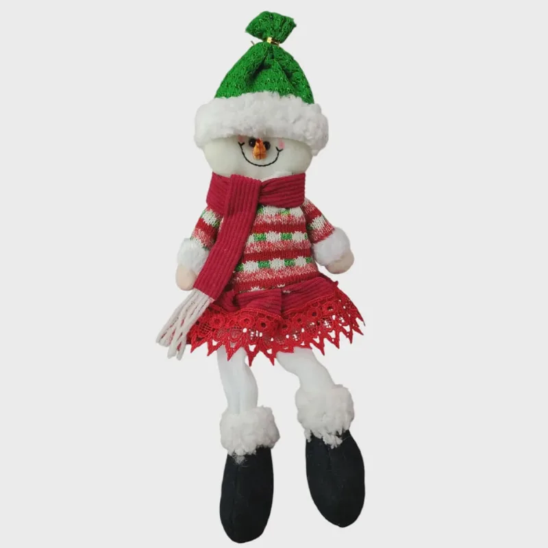 Boneco de Neve Sentado Natal Natalino Decoraçao Fim de Ano Festa Enfeite Arvore Janela Estante Mesa Casa Trabalho Evento Confraternizaçao Festividades