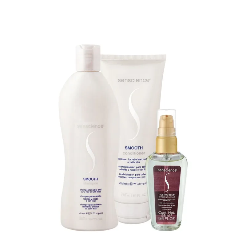 Kit Senscience True Hue Smooth Duo Oil (3 produtos)