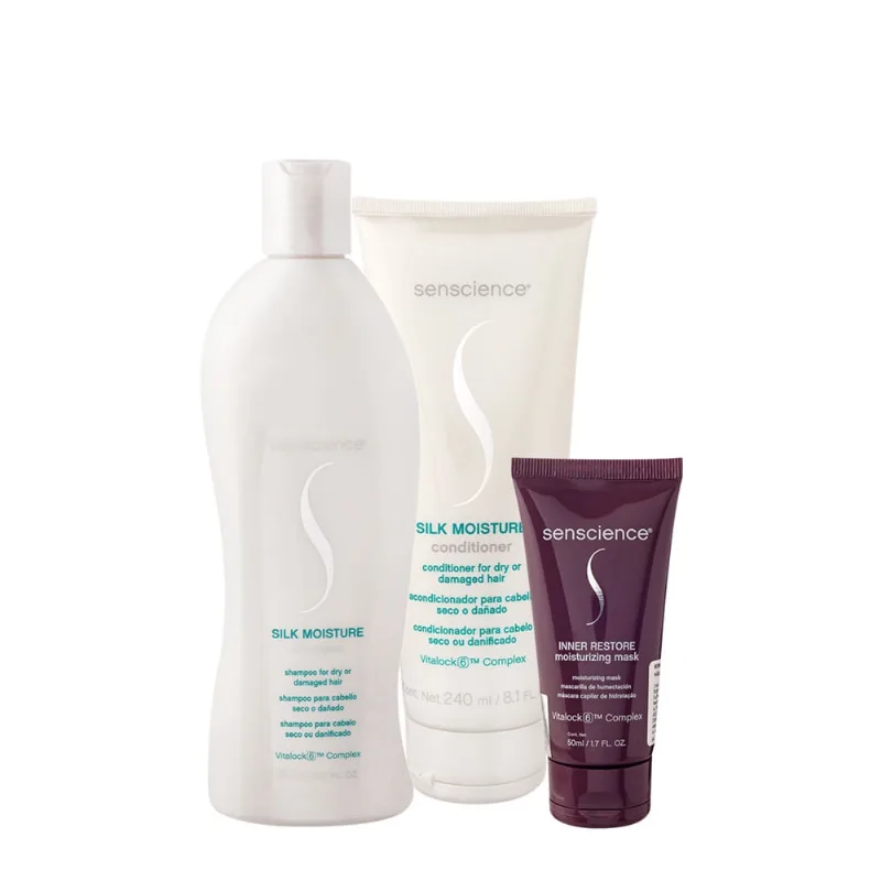 Kit Senscience Silk Moisture Inner Restore Home Care 50 (3 produtos)