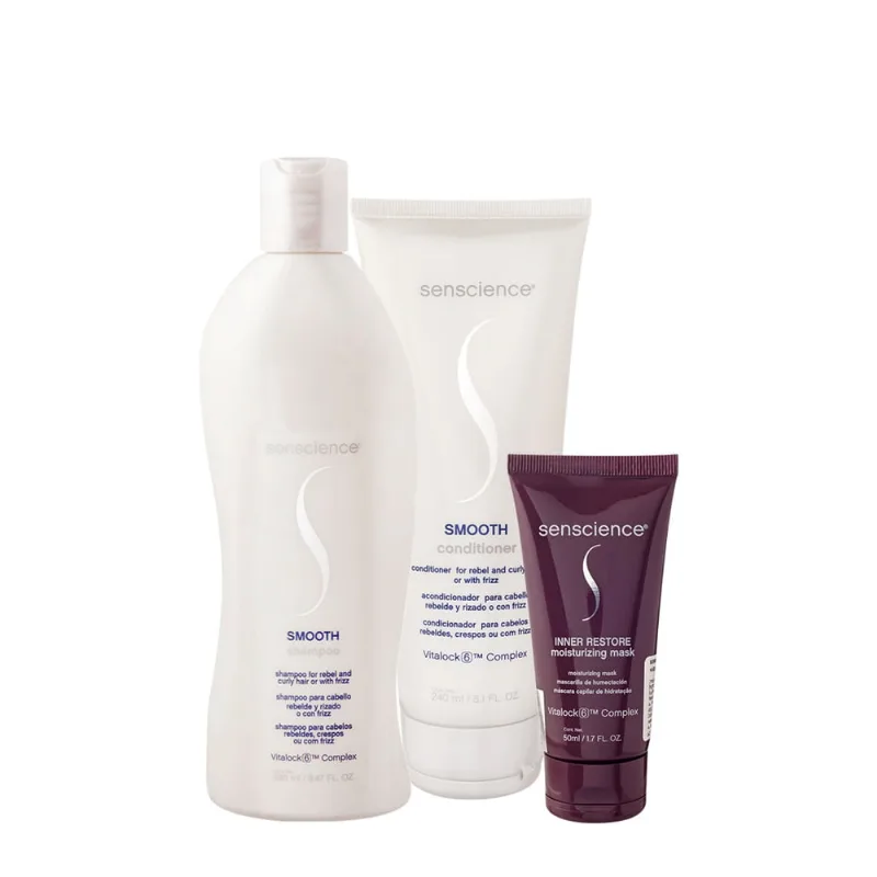 Kit Senscience Smooth Inner Restore Home Care 50 (3 produtos)