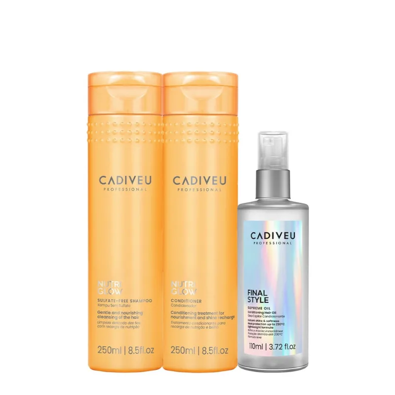 Kit Cadiveu Professional Nutri Glow Duo e Supreme Final Style Oil (3 produtos)