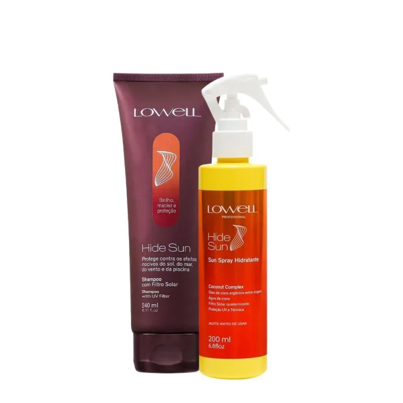 Kit de Cuidados com Cabelo Hide Sun Shampoo e Spray Hidratante 240ML e 200ML Lowell - lowell - Agro