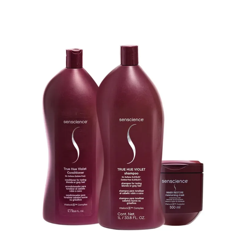 Kit Senscience True Hue Violet Salon (3 produtos)